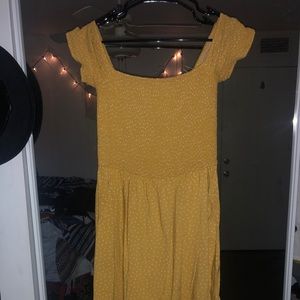 Yellow Polka Dot Dress with Pockets